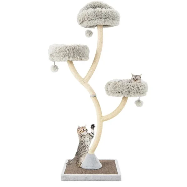 Torre con Marco de Soporte de Metal gris para Gatos